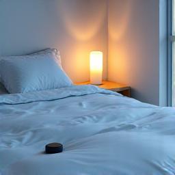 Dispositivo de seguimiento de sueño sobre una mesita de noche