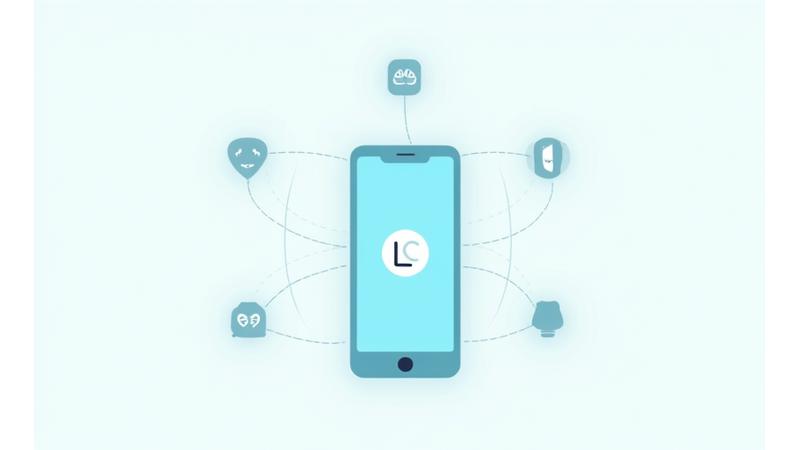 Dispositivos de bienestar interconectados con la aplicación Luz Consciente en el centro, mostrando un ecosistema de salud.